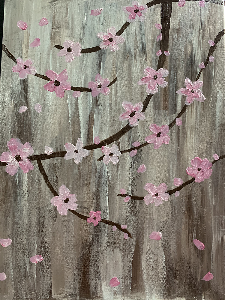 Sakura - Japanische Kirschblüte Acrylmalerei abstrakt